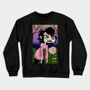 Adorable Little Gothic Vampire Crafter Brain Witch Crewneck Sweatshirt